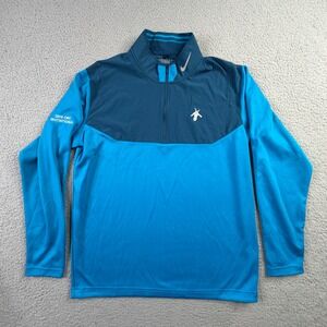 Nike Golf Tour Performance Blue 1/4 Zip Pullover Dri-FIT GOAT Logo Mens Large